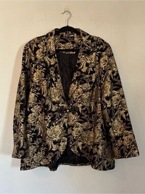 Soft Surroundings Moonstruck Black Gold Jacket Blazer